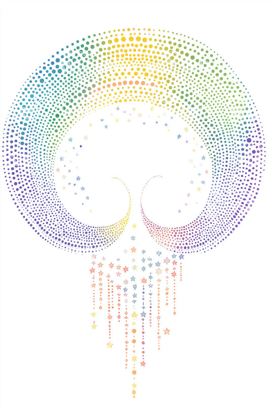 Prismatic Halo Comet Arc Tattoo Illustration