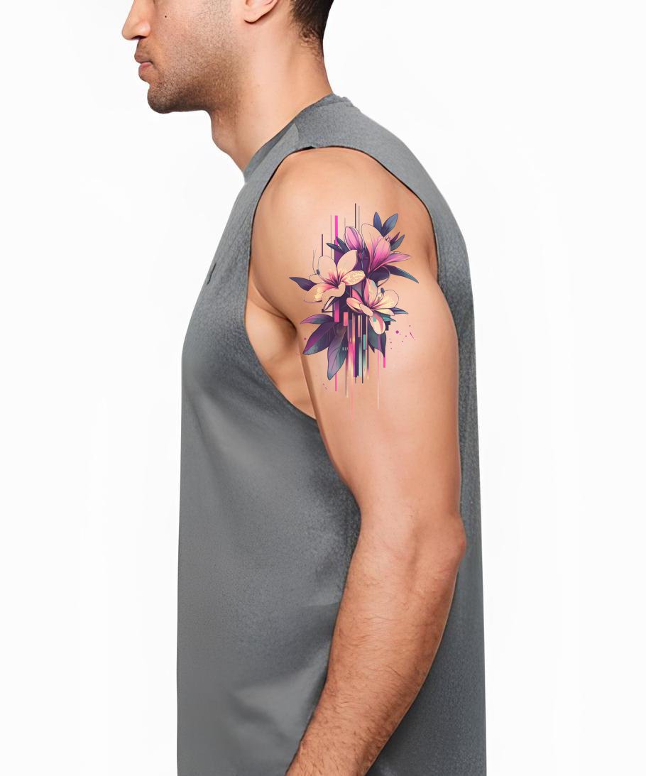 Prismatic Plumeria Cluster Tattoo Design