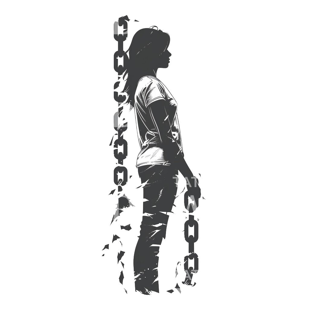 Profile with Chains Symbolizing Liberation Tattoo Design – Tattoos ...