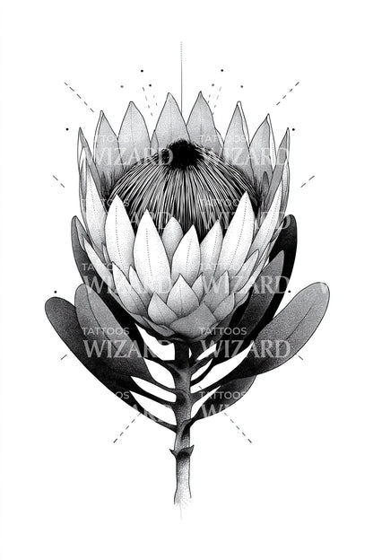 Protea Sacred Bloom Tattoo Design