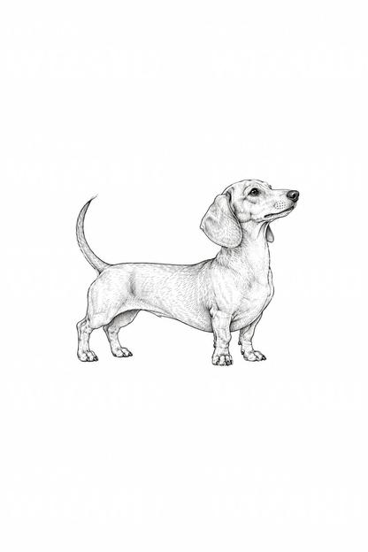 Proud Dachshund Fine Line Tattoo