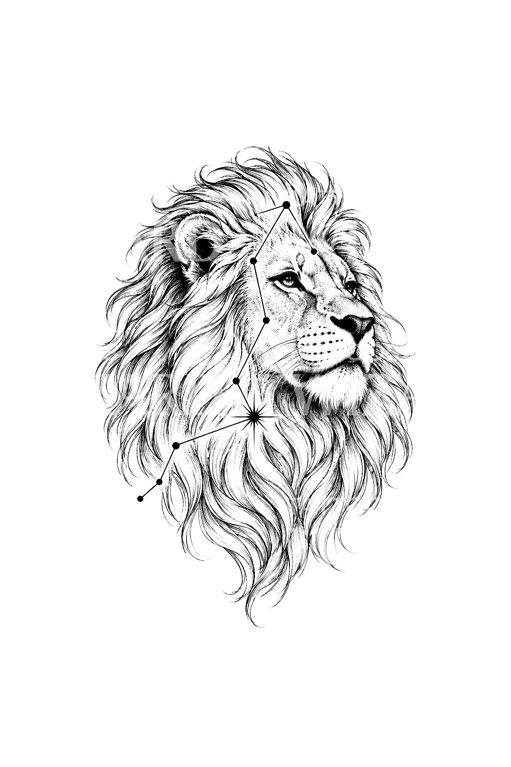 Idea de tatuaje de león orgulloso de Leo, Starline