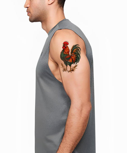 Neo Traditional Rooster Tattoo Design