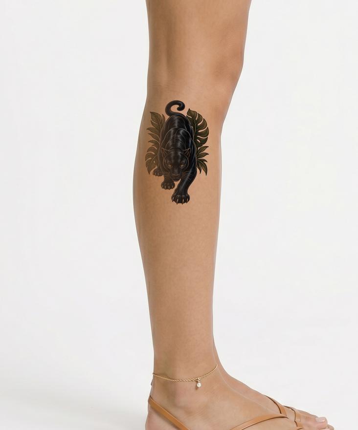 Neo Traditional Black Panther Tattoo Design