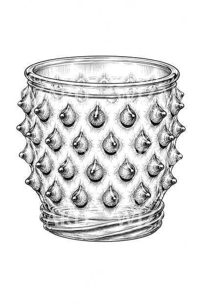 Tatouage gobelet médiéval en verre à pastilles