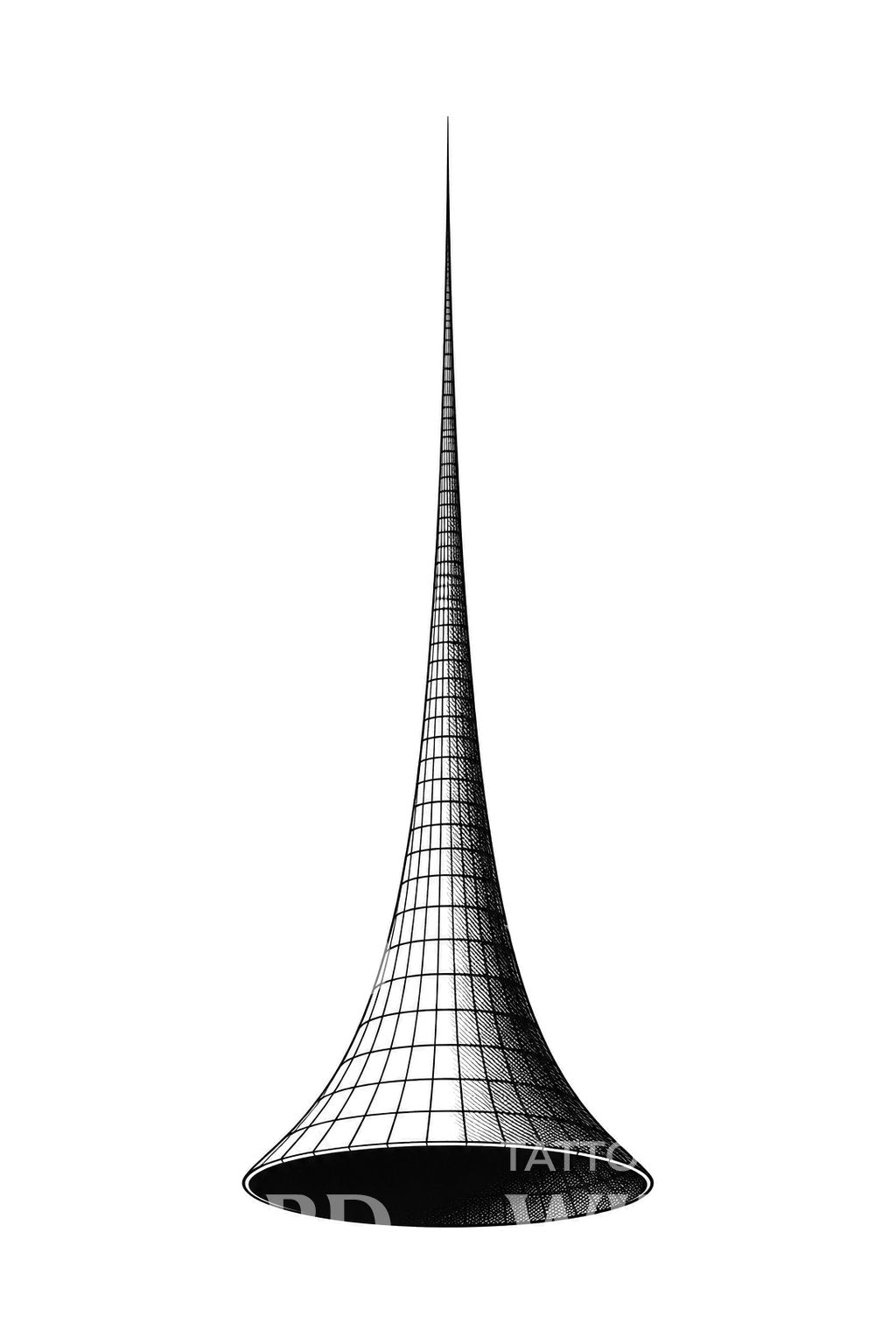 Pseudosphere Infinite Horn Tattoo Illustration