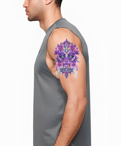 Psychedelische Bloesem Masker Tattoo Ontwerp