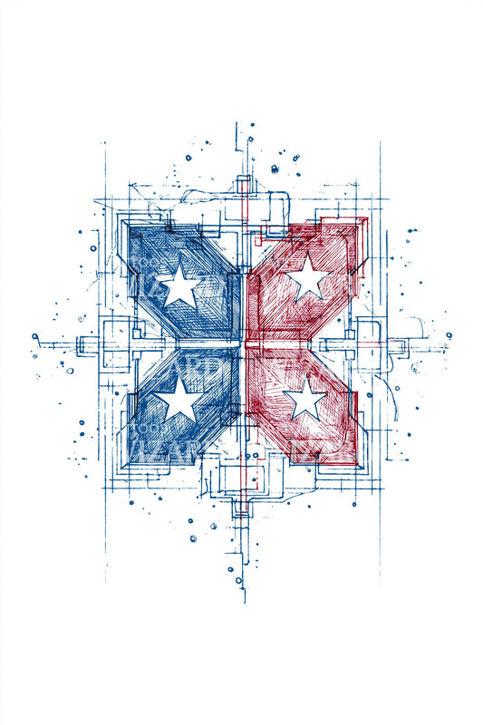Puerto Rican Stern Blaupause Tattoo Design