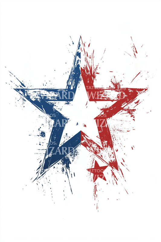 Puerto Rico Pinsel Stern Tattoo Design