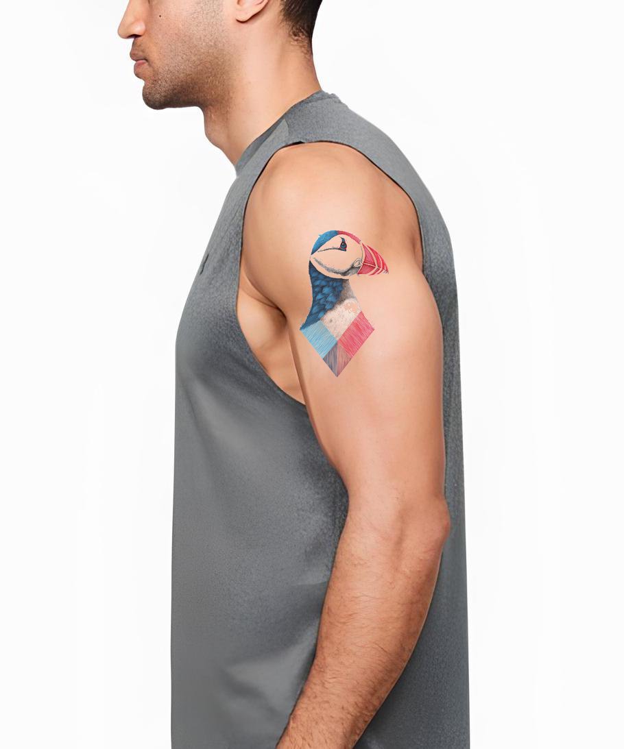 Design de tatouage géométrique macareux d'Islande