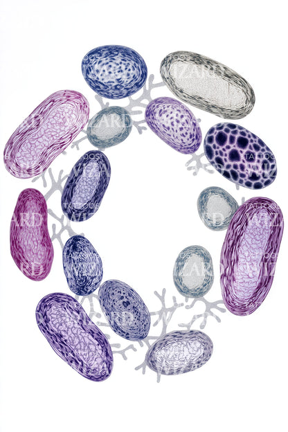 Purple Cell Garland Tattoo Design