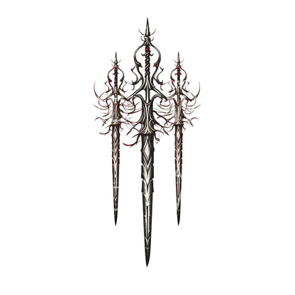 Three Sword Fantasy Tattoo Design
