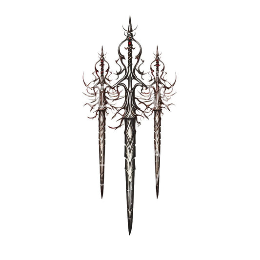 Three Sword Fantasy Tattoo Design