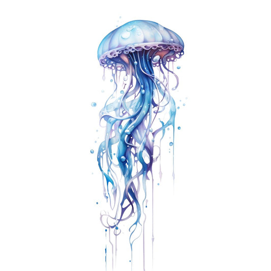 Watercolor Jellyfish Tattoo Design