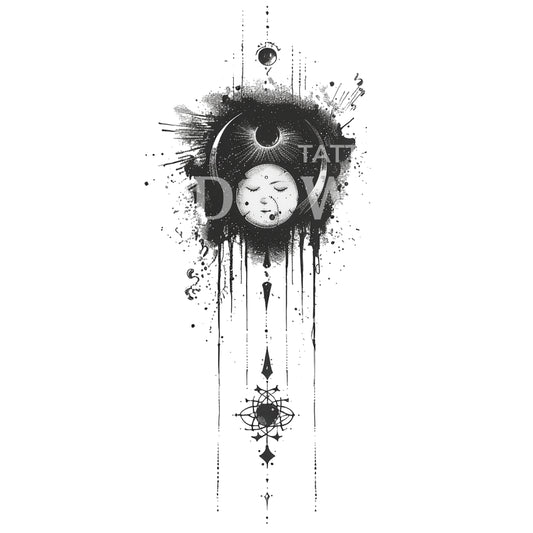 Moon Eclipse Tattoo Design