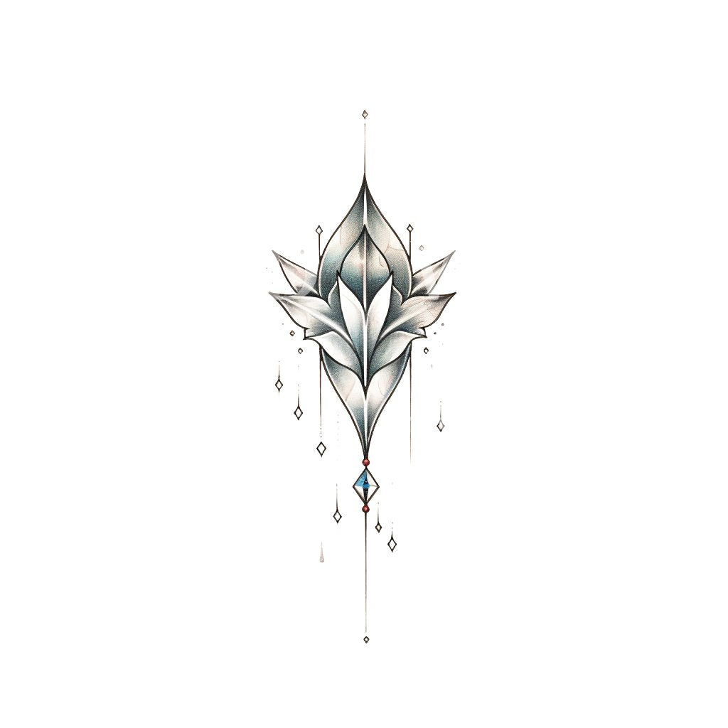 Ornamentales Lotus- und Diamanten-Tattoo-Design