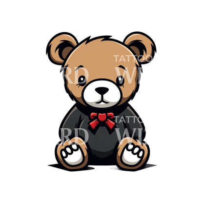 Cute Teddy Bear Tattoo Design