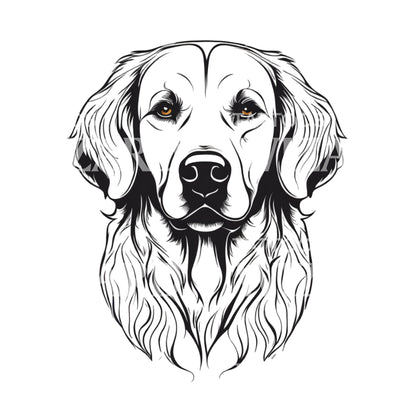 Golden Retriever Dog Head Tattoo Design