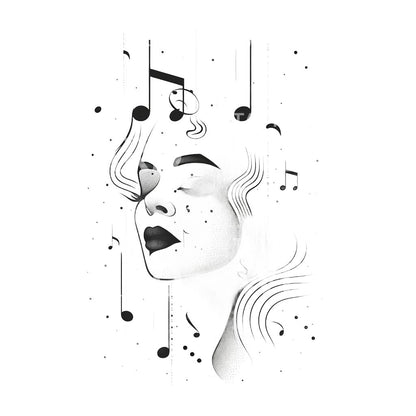 Music Lover Woman Tattoo Design