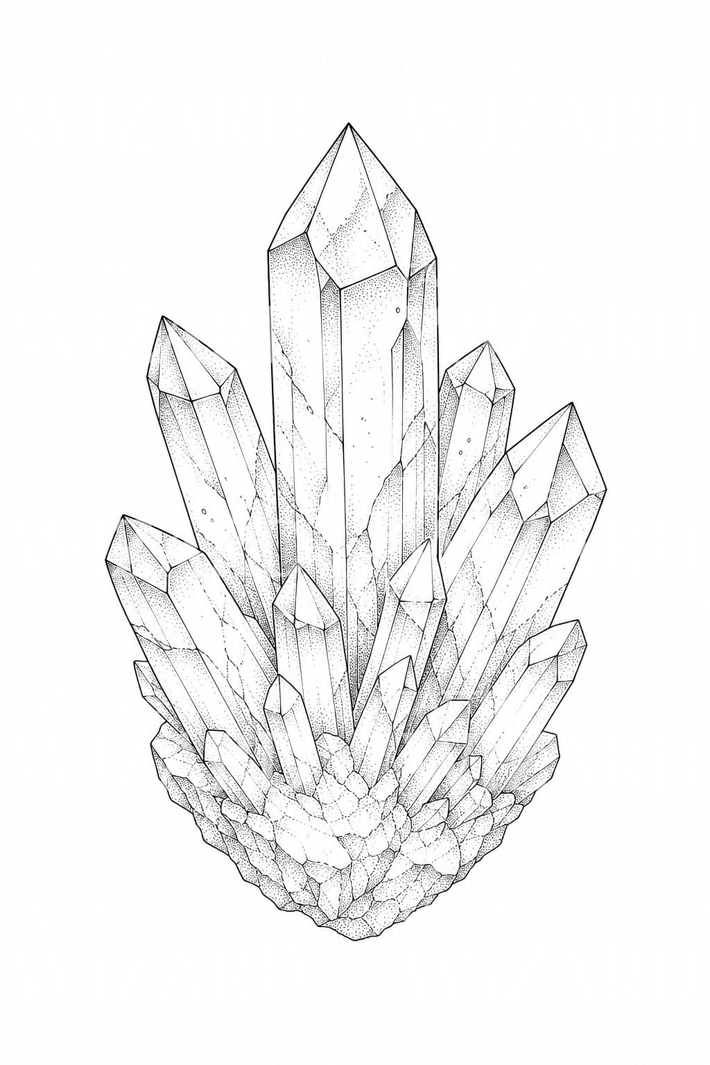 Quartz Crystal Cluster Tattoo Idea