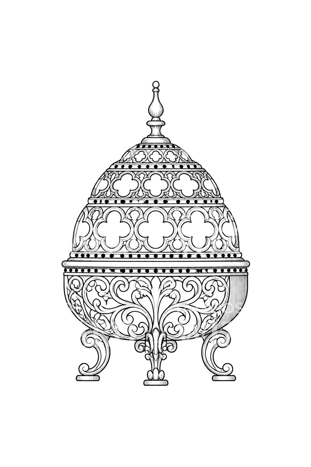 Quatrefoil Pounce Pot Tattoo Design