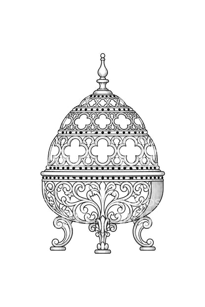 Quatrefoil Pounce Pot Tattoo Design