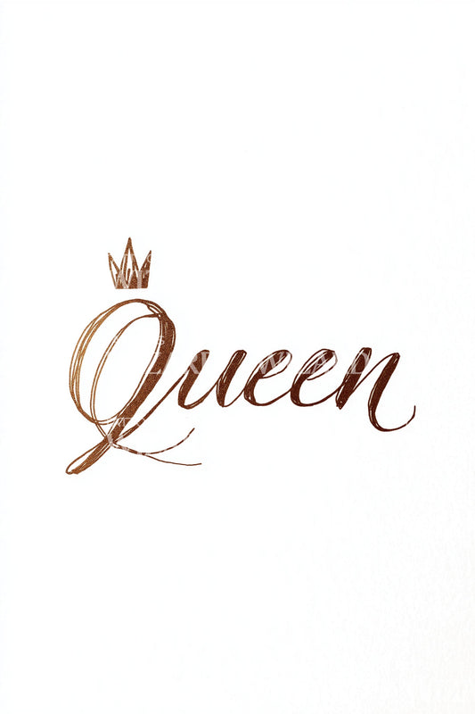 Queen Crown Script Tattoo Design
