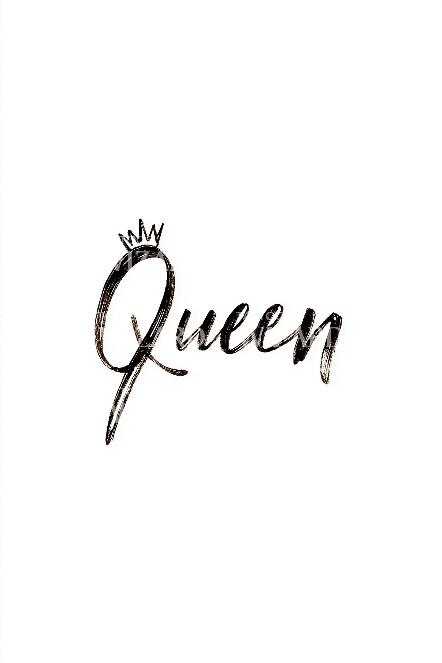 Queen Elegant Calligraphy Tattoo Design