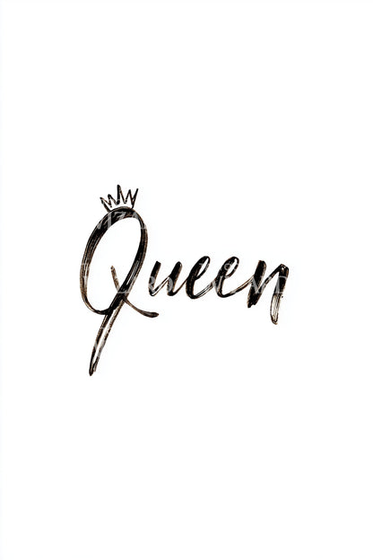 Queen Elegant Calligraphy Tattoo Design