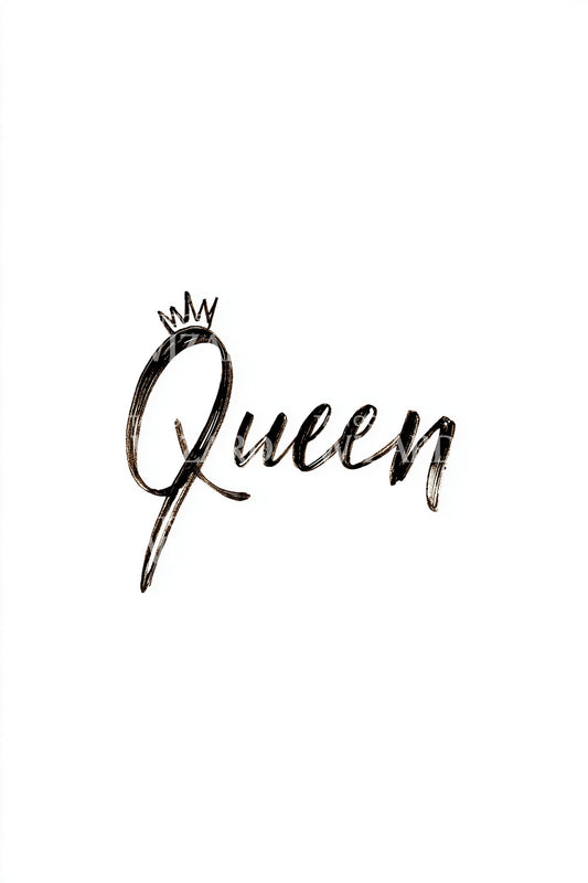 Queen Elegant Calligraphy Tattoo Design