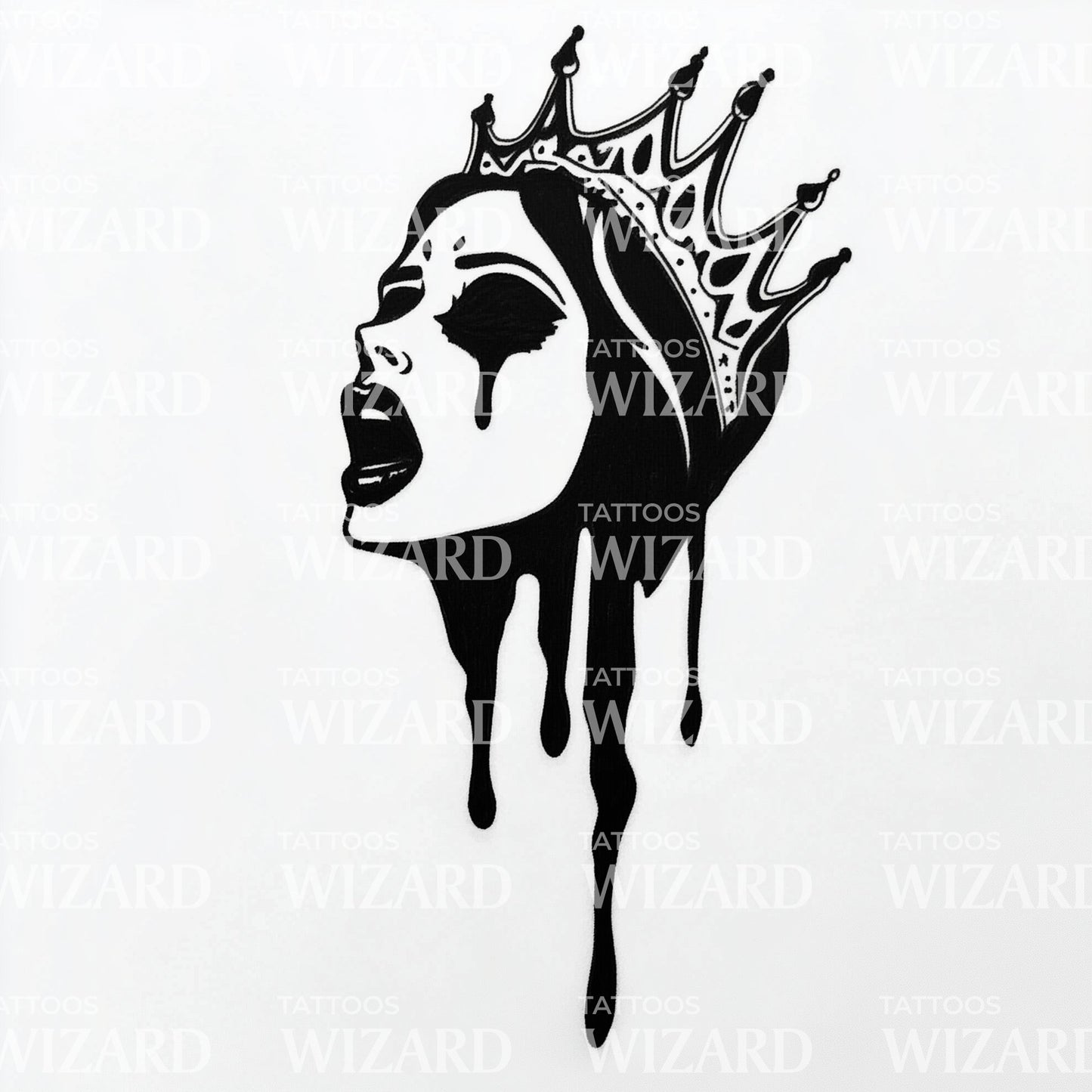 Queen Lost in Darkness Tattoo Design