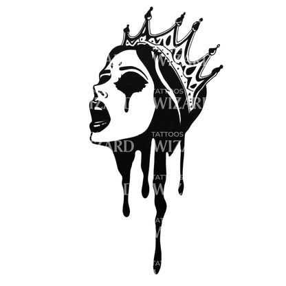 Desenho de Tatuagem Rainha Perdida na Escuridão