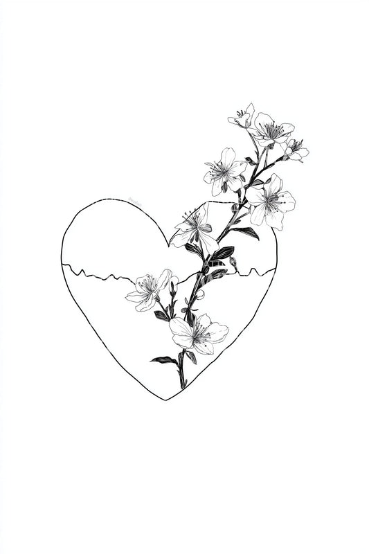Hiljainen sydänkukan tatuointi-idea