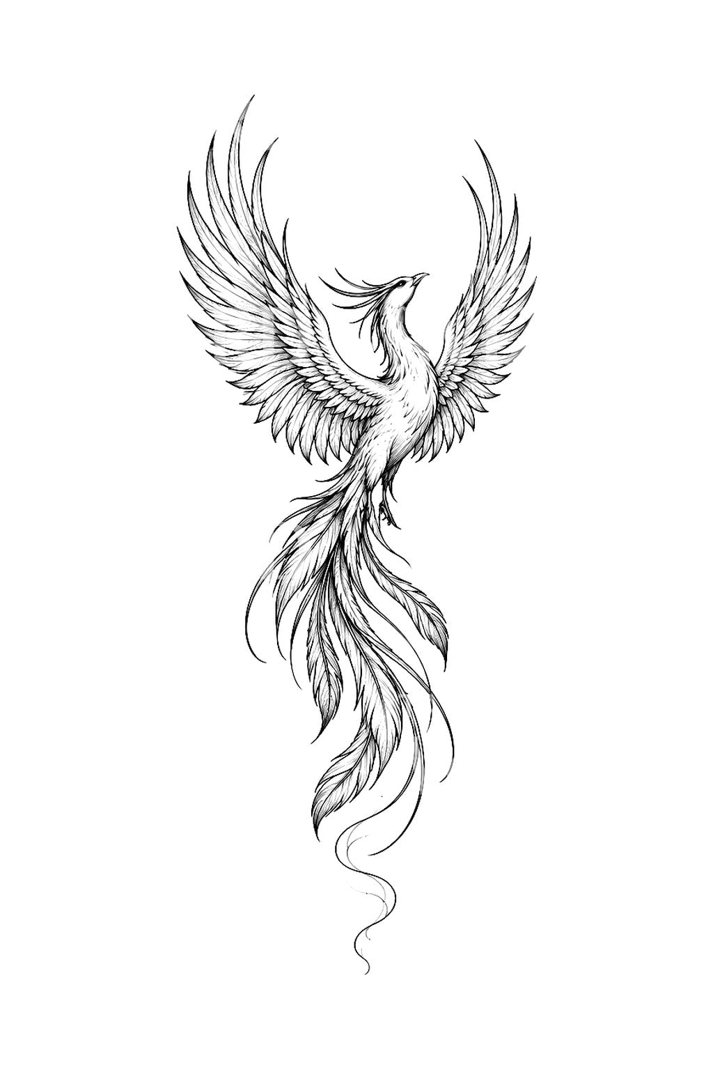 Quiet Rebirth Smoke Wisp Phoenix Tattoo Idea