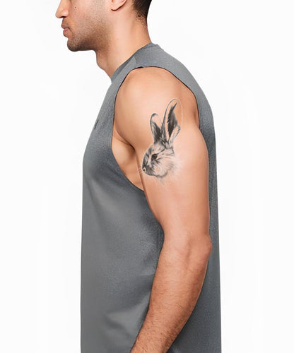 Rabbit Profile Fineline Tattoo Design