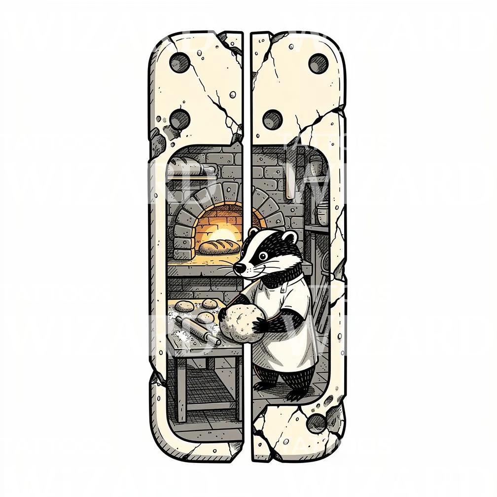 Raccoon Baker Oven Tattoo Design