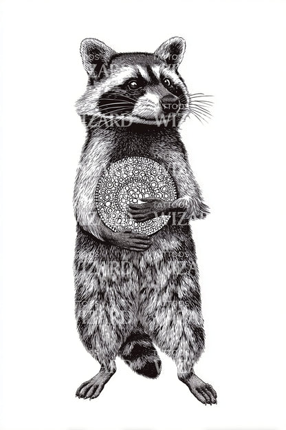 Raccoon with Drum Tattoo Idea