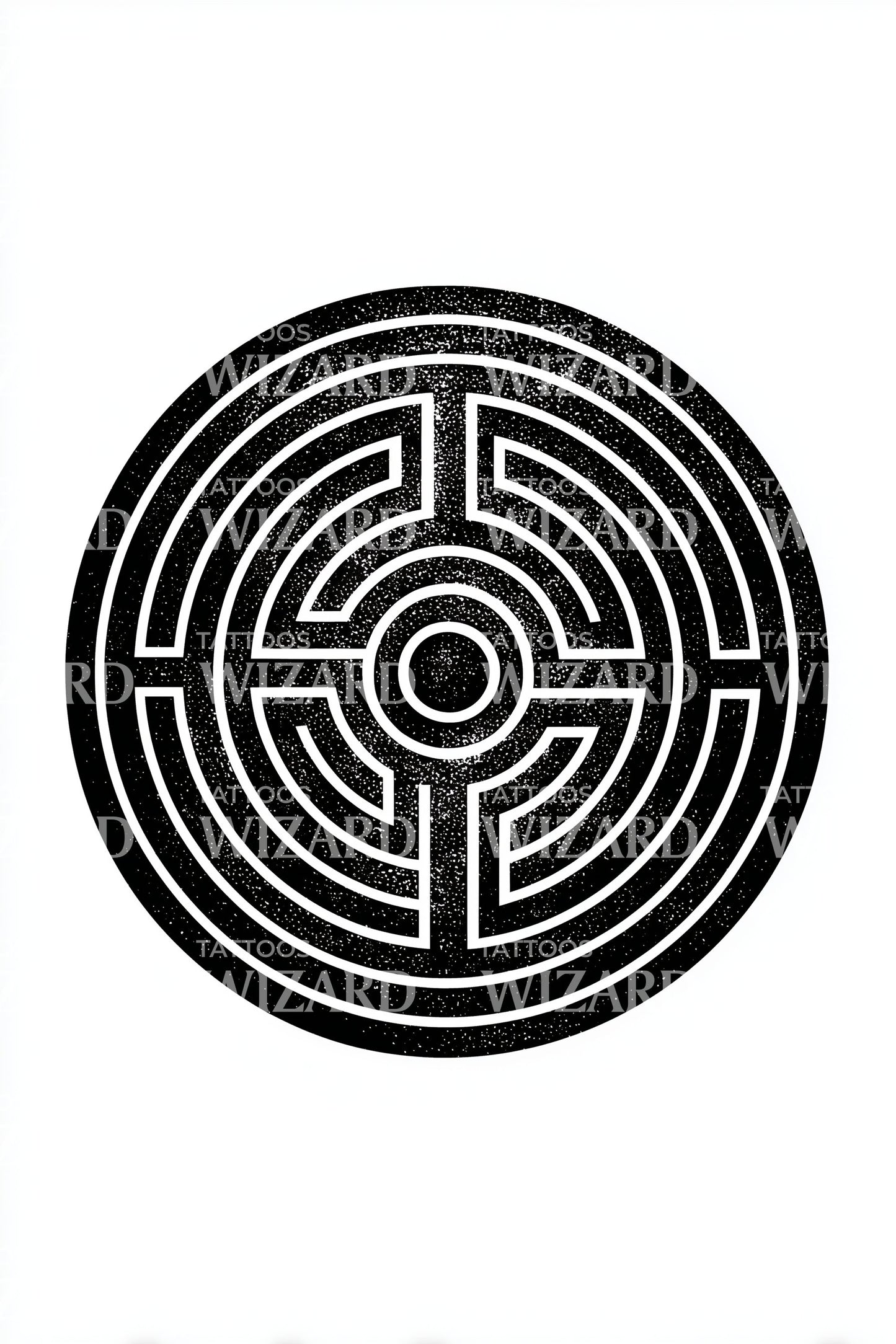Desenho de Tatuagem de Brasão Labirinto Radial