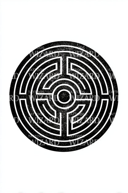 Design del tatuaggio stemma labirinto radiale