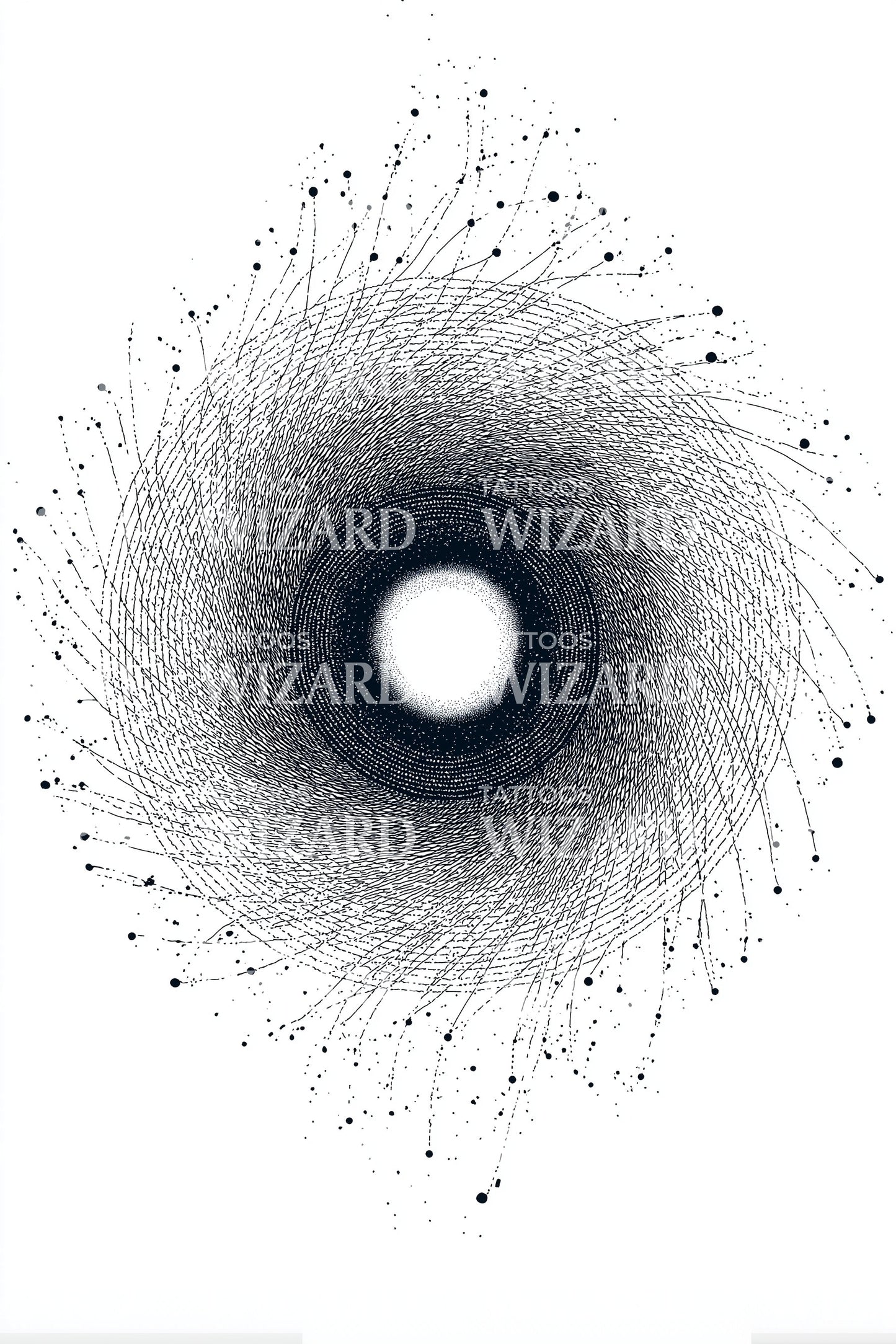 Radiales Partikel-Torus-Tattoo-Design