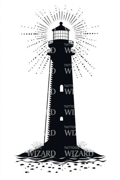 Radiant Beacon Rays Tattoo Idea