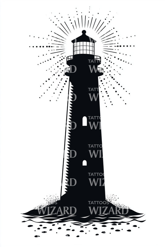 Radiant Beacon Rays Tattoo Idea