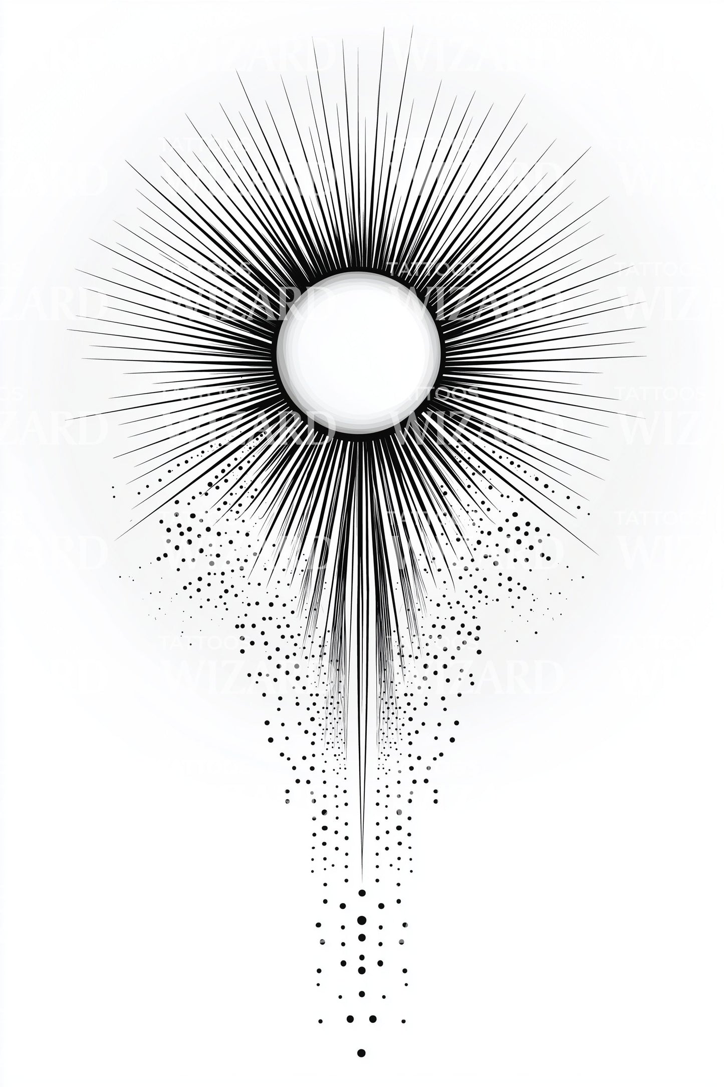 Radiant Beam Halo Tattoo Design