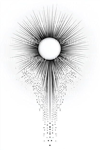 Radiant Beam Halo Tattoo Design