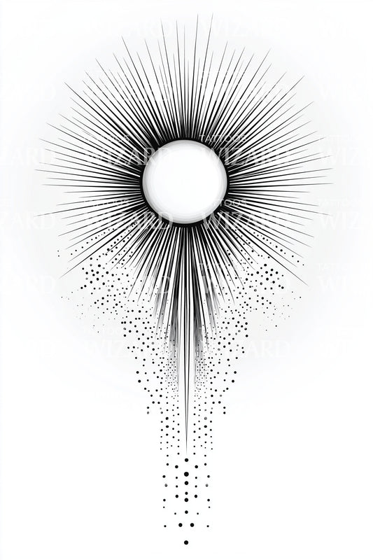 Radiant Beam Halo Tattoo Design
