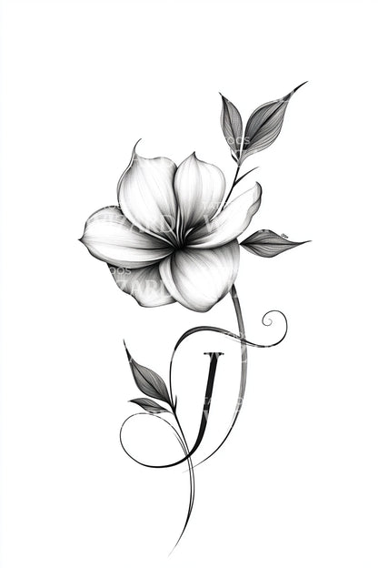 black and white rose and lily tattoo Radiant Blossom Spray Tattoo Design – Tattoos Wizard Designs