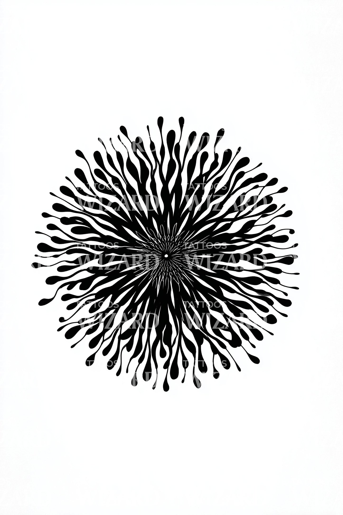 Radiant Burst Bloom Tattoo Design