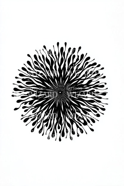 Radiant Burst Bloom Tattoo Design