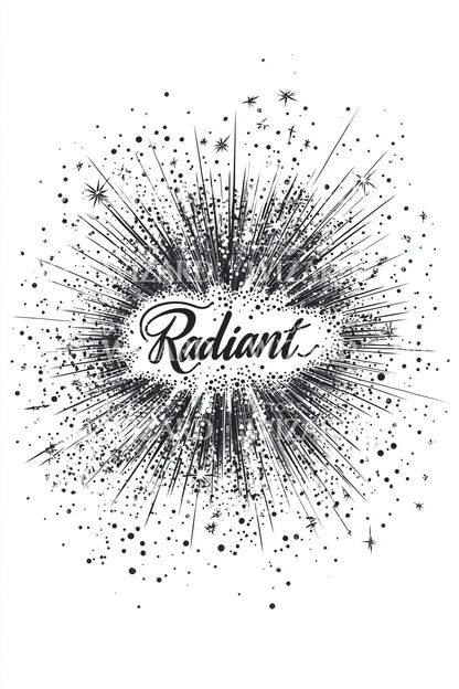 Radiant Cosmic Burst Tattoo Design