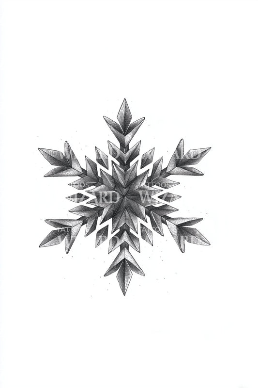 Radiant Crystal Snowflake Tattoo Design